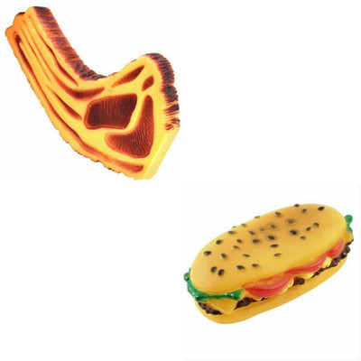 

SRI High Quality Plastic Hamburger With Burger Design Pet Dog Squeaky Chew Toy Plastic Squeaky Toy For Dog