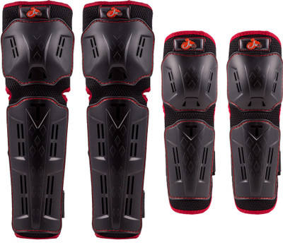 

Autofy Knee Guard, Elbow Guard Free Black, Red(Pack of 4)