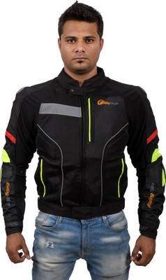 

Autofy Unisex Water Resistant Riding Tribe Full Sleeves Rider Armour with Removable Padding and Removable Inner Thick Wind Cheater Riding Protective Jacket(Black