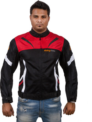 

Autofy Unisex Water Resistant Riding Tribe Full Sleeves Rider Armour Riding Protective Jacket(Red, Black