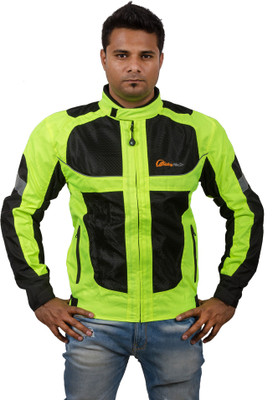 

Autofy Unisex Water Resistant Riding Tribe Full Sleeves Rider Armour Riding Protective Jacket(Green, Black