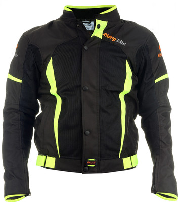 

Autofy Unisex Water Resistant Riding Tribe Full Sleeves Riding Protective Jacket(Black, Green