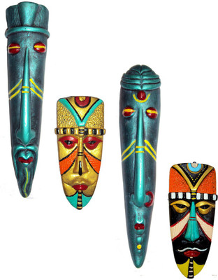 

Hand Artz Wall Hanging Tribal Mask Decorative Showpiece - 25 cm(Terracotta, Multicolor)