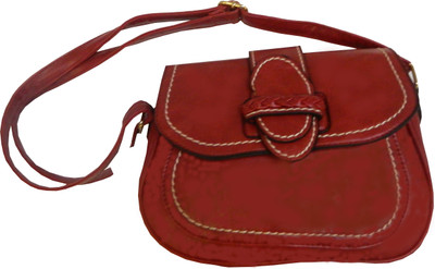 

Silver Rose Women Casual Red Genuine Leather Sling Bag