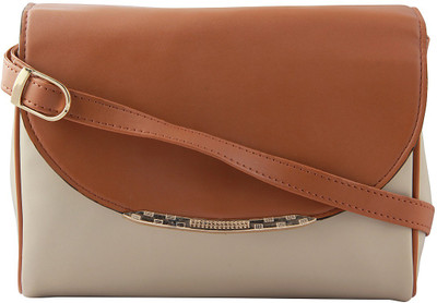 

AFRE Women Casual Brown, Beige PU Sling Bag, Beige;brown