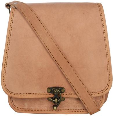 

Goatter Girls Brown Genuine Leather Sling Bag