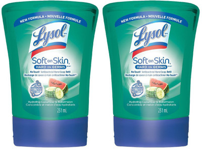 

Lysol No-Touch Automatic Hand Soap Refill, Hydrating Cucumber & Watermelon, 8.5 oz,(240 g, Pack of 2)
