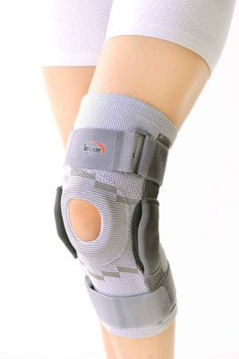 

Surgitech SURGITECH ELASTIC KNEE SUPPORT (OPEN PATELLA & HINGES) Large Knee Support, Grey