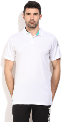 

Adidas Solid Men's Polo Neck White T-Shirt
