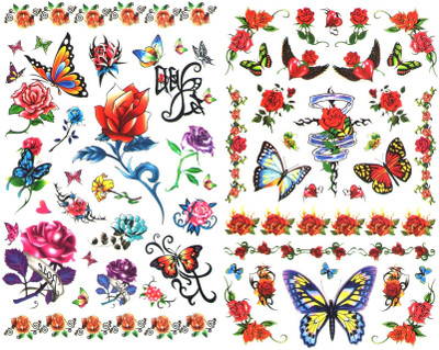 

Kauberi Jewels Combo Of 100 Temporary Waterproof Body Tattoo Standard Size For Girls/women(high Quality)ps02-78(Princess Style)
