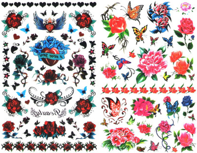 

Kauberi Jewels Combo Of 100 Temporary Waterproof Body Tattoo Standard Size For Girls/women(high Quality)ps04-56(Princess Style)