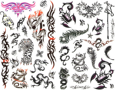 

Kauberi Jewels Combo Of 100 Temporary Waterproof Body Tattoo Standard Size For Girls/women(high Quality)ps12-56(Tribal Style)