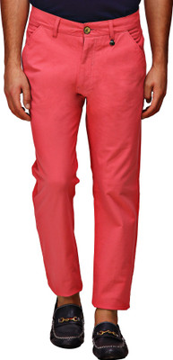 JUMP USA Regular Fit Men Pink Trousers JUMP USA Regular Fit Men Pink Trousers