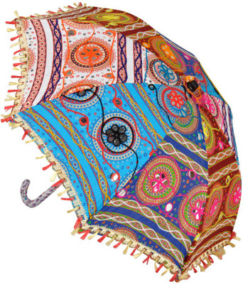 

Lal Haveli Home Decoration Cotton Kids Small Umbrella(Multicolor)