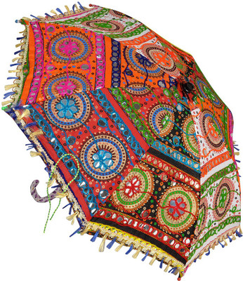 

Lal Haveli Embroidery Design Mini Sun Umbrella(Multicolor)