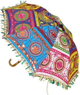 

Lal Haveli Wedding Decoration Embroidered Women Sun Umbrella(Multicolor)