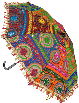 

Lal Haveli Wedding Decoration Cotton Ladies Sun Umbrella(Multicolor)