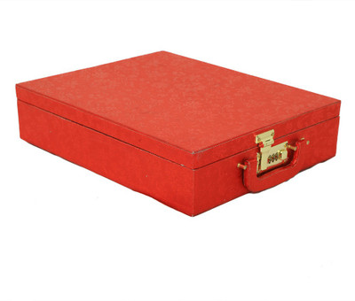

Kuber Industries Five Roll Bangle Box With Lock in Hard Board With Inside Mirror-KI3234 " Cloths Vanity Box(Red)