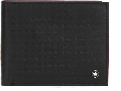 Louis Philippe Men Brown Genuine Leather Wallet(7 Card Slots), Black
