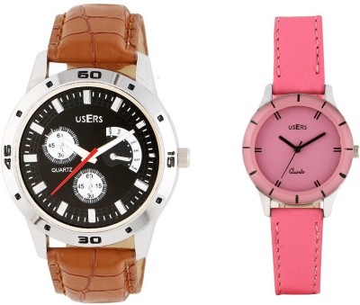 Users Fascination combi_Brown & Pink Street Fashion Analog Watch  - For Couple   Watches  (Users)