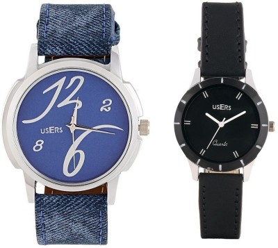 Users Forever Combi_Blue & Black Street Fashion Analog Watch  - For Couple   Watches  (Users)