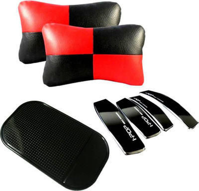 Gking Red & Black Neck cushion, I-pop Black door Guard, Spider Black Non slip Mat Combo