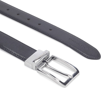 

Peter England Men Formal Black Artificial Leather Reversible Belt, Black/brown