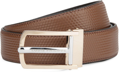 

Louis Philippe Men Blue Genuine Leather Belt, Tan