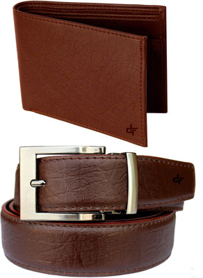 

DFashion Men Brown Artificial Leather Belt, Brown-01