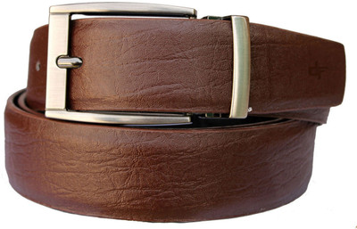 

DFashion Men Brown Artificial Leather Belt, Brown-01