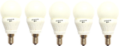 Origin 3 W Basic Round E14 LED Bulb(White, Pack of 5)
