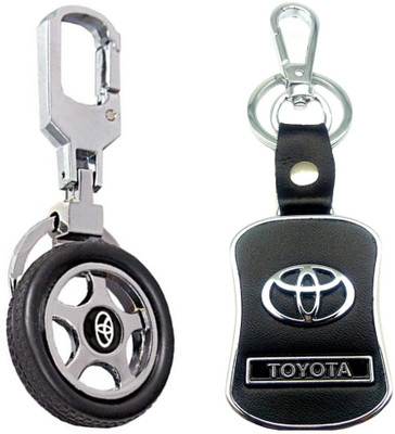 

City Choice New Combo For Toyota Wheel & Hook Locking Key Chain(Black, Silver)