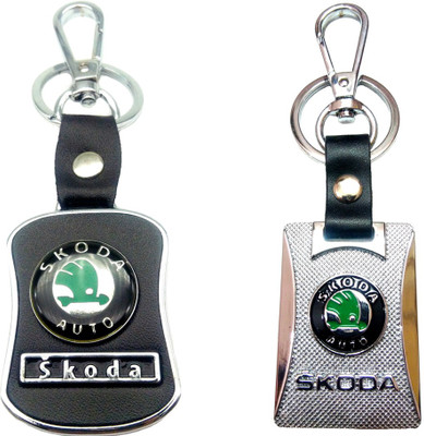 

City Choice New Combo of Skoda Lether-Metal Hook Locking Key Chain(Multicolor)