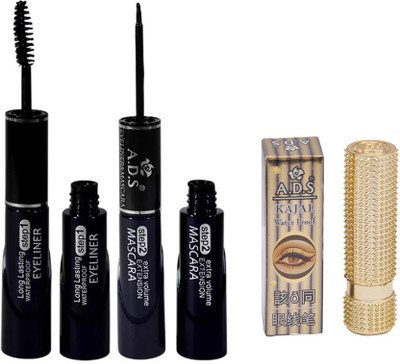 ADS 2 in 1 Eyeliner - Mascara and Kajal(Set of 3)