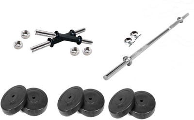 

Body Grip 12KG HOME GYM SET (2.5KG x 4 + 1KG x 2 + 2 DUMBBELL ROD OF 14 INCHES + 1 ROD OF 3 FT STRAIGHT ) Adjustable Dumbbell(12 kg)