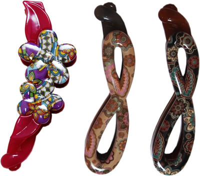 

FNB Combo of 3 Multicolor Hair Clip Banana Clip(Multicolor)