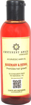 

Continent Spice Hair Growth Oil - Rosemary & Henna Paraben Free (Khadi Product) CS682005 Hair Oil(100 ml)