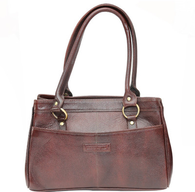 Armaan Leather Hand-held Bag(Brown)