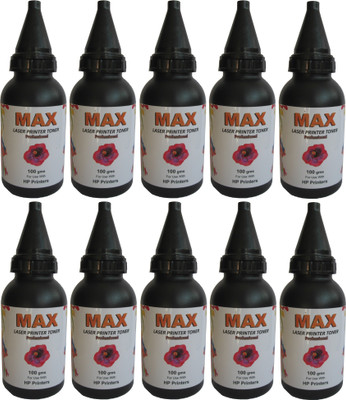 

Max Professional Laser Powder Pack of 10 Each 100gms For HP Laserjet Printers Refill Single Color Ink Toner(Black)