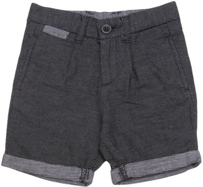

United Colors of Benetton Short For Boys Casual Self Design Cotton(Black, Pack of 1, 901