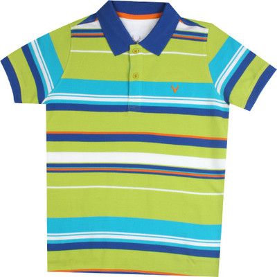 

Allen Solly Junior Boys Striped Cotton T Shirt(Light Green, Pack of 1
