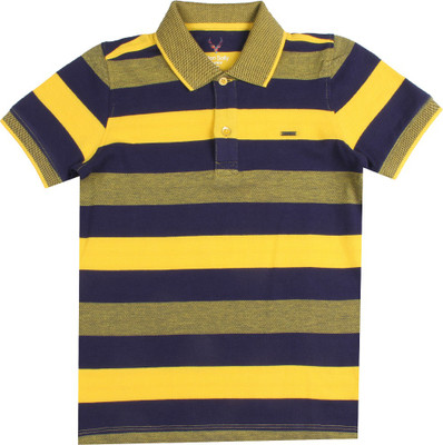 

Allen Solly Junior Boys Striped Cotton T Shirt(Yellow, Pack of 1