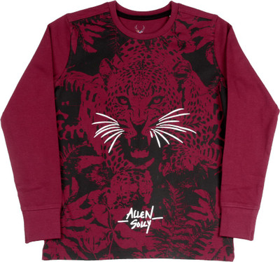 

Allen Solly Junior Boys Printed Cotton T Shirt(Maroon, Pack of 1, Red