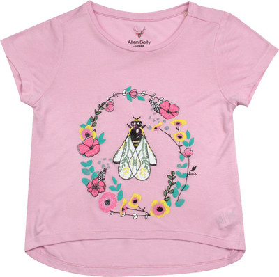 

Allen Solly Junior Girls Printed Viscose T Shirt(Pink, Pack of 1