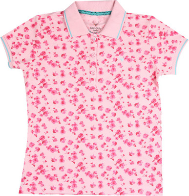 

Allen Solly Junior Girls Printed Cotton T Shirt(Pink, Pack of 1