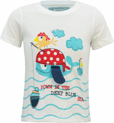 

Kothari Boys Printed Cotton T Shirt(White, Pack of 1)