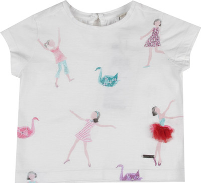 

Allen Solly Junior Girls Printed Cotton T Shirt(White, Pack of 1, Snow