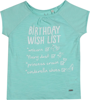 

Allen Solly Junior Girls Printed Cotton T Shirt(Light Green, Pack of 1, Aruba