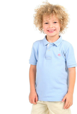 

Cherry Crumble California Boys Solid Cotton T Shirt(Blue, Pack of 1, Blue white