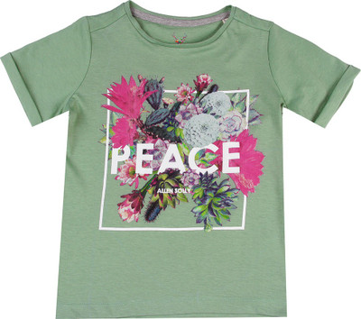 

Allen Solly Junior Boys Printed Cotton T Shirt(Green, Pack of 1, Granite green